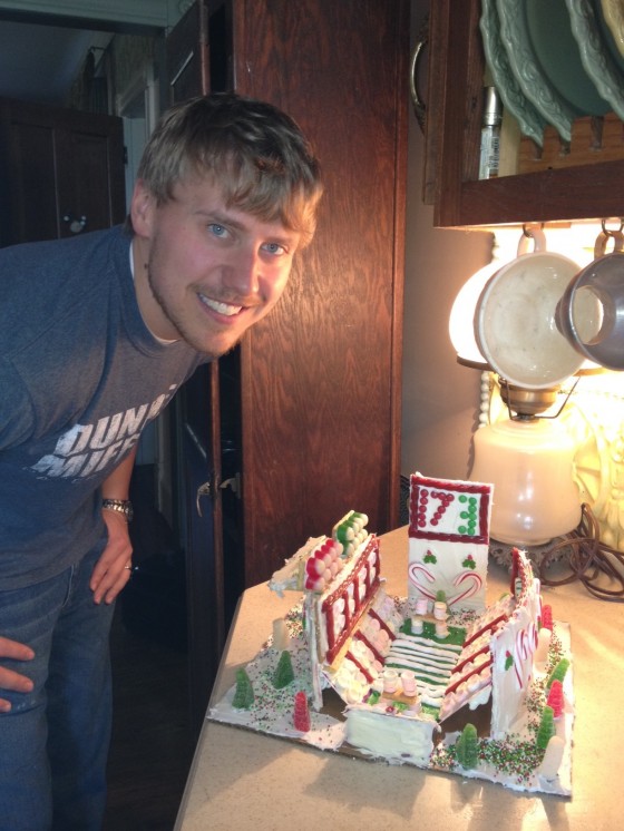 jake and football field gingerbread
