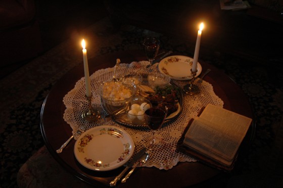 Our Seder Supper- First time ever without our girls!