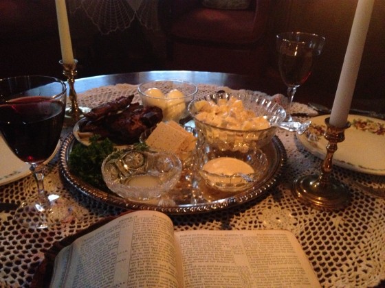I got the plates here for a $1 each, the sterling silver platter for $3 and the brass candle sticks 2 for $1! Yep, thrift stores are amazing! I bought the glass dishes for pennies.